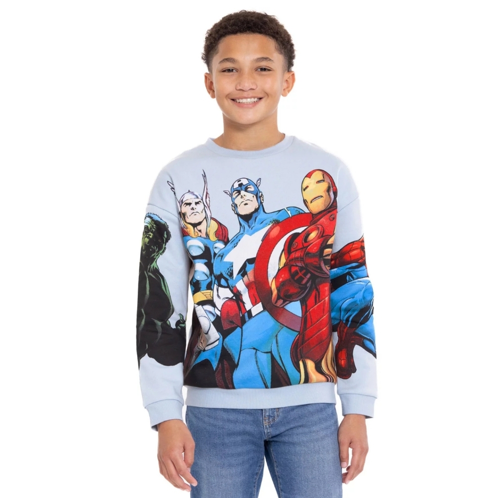 Marvel Avengers Graphic Sweatshirt Boys Hulk Thor Iron Man Spiderman